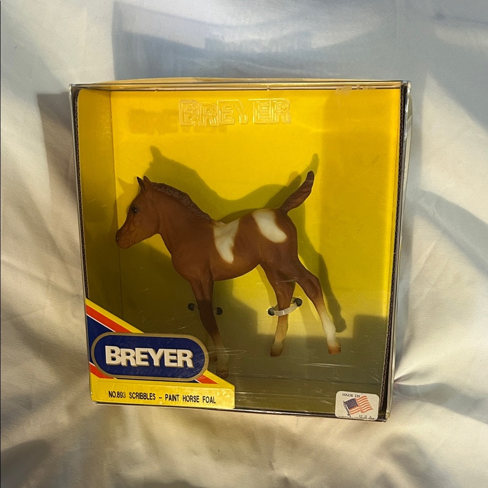 Breyer horse #893 Scribbles, paint horse foal Light brown-white stripes on back